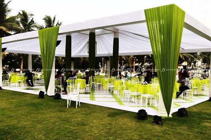 White Green Elegant Tent Wedding Decoration Kanpur