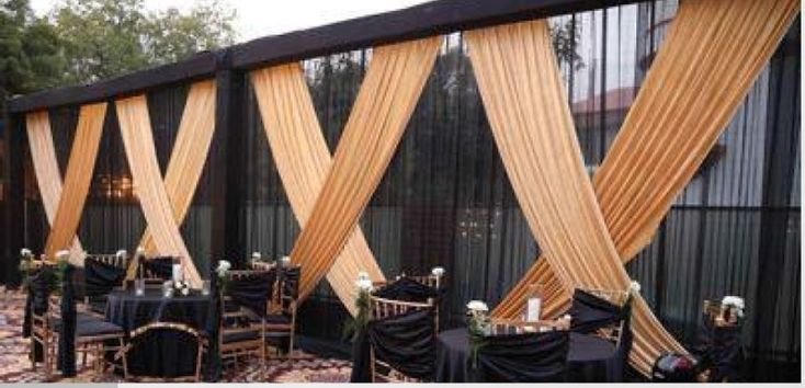 Black Gold Draping Wall Decoration Wedding Kanpur